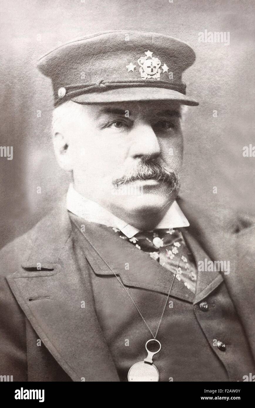 John Pierpont Morgan Suor, in maritime uniforme. Ca. 1890. J.P. Morgan costruito tre custom yachts, il Corsair e Corsair II e Foto Stock