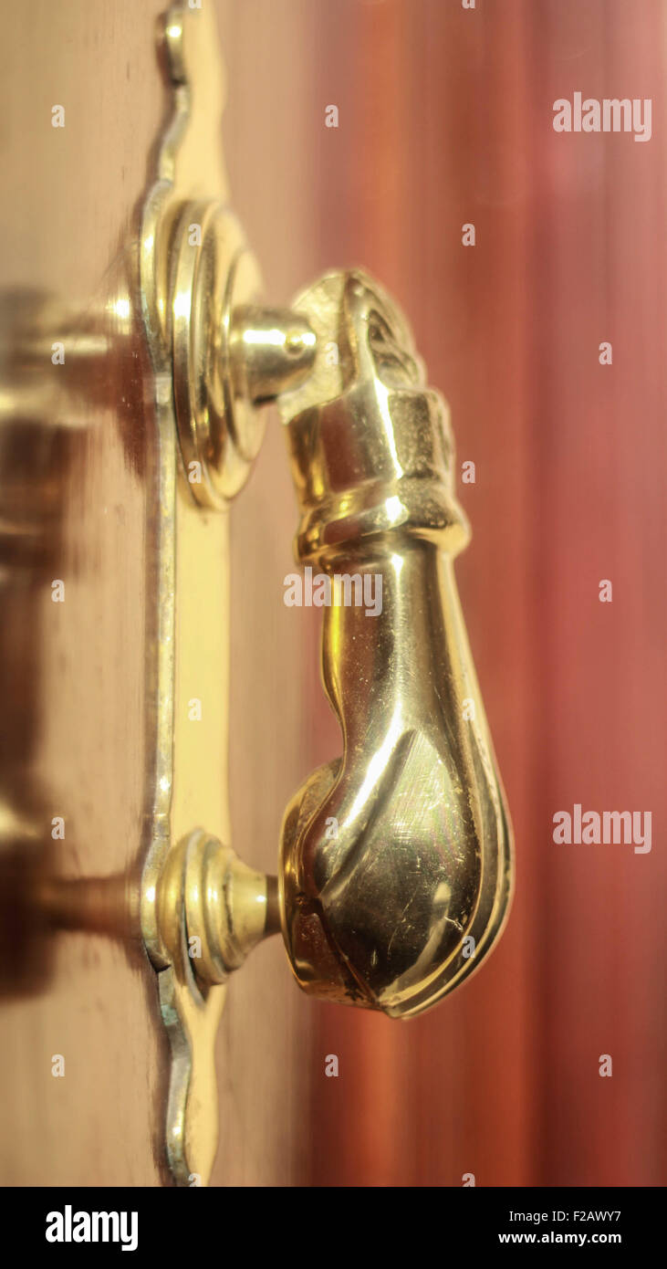 Golden Door knocker-albada dorada Foto Stock