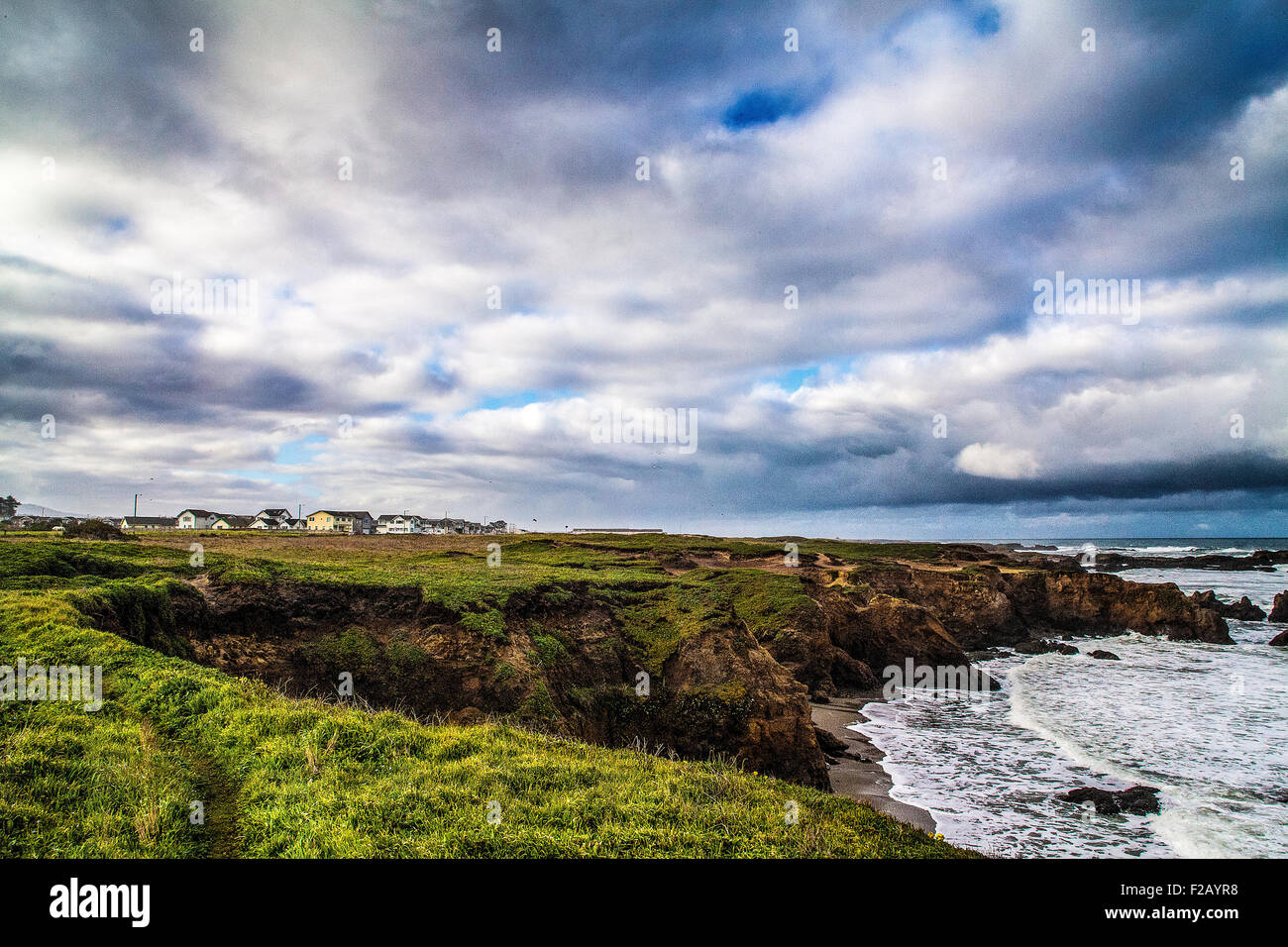 Alba sulla costa a Fort Bragg nella California Mendocino County della California del Nord Foto Stock