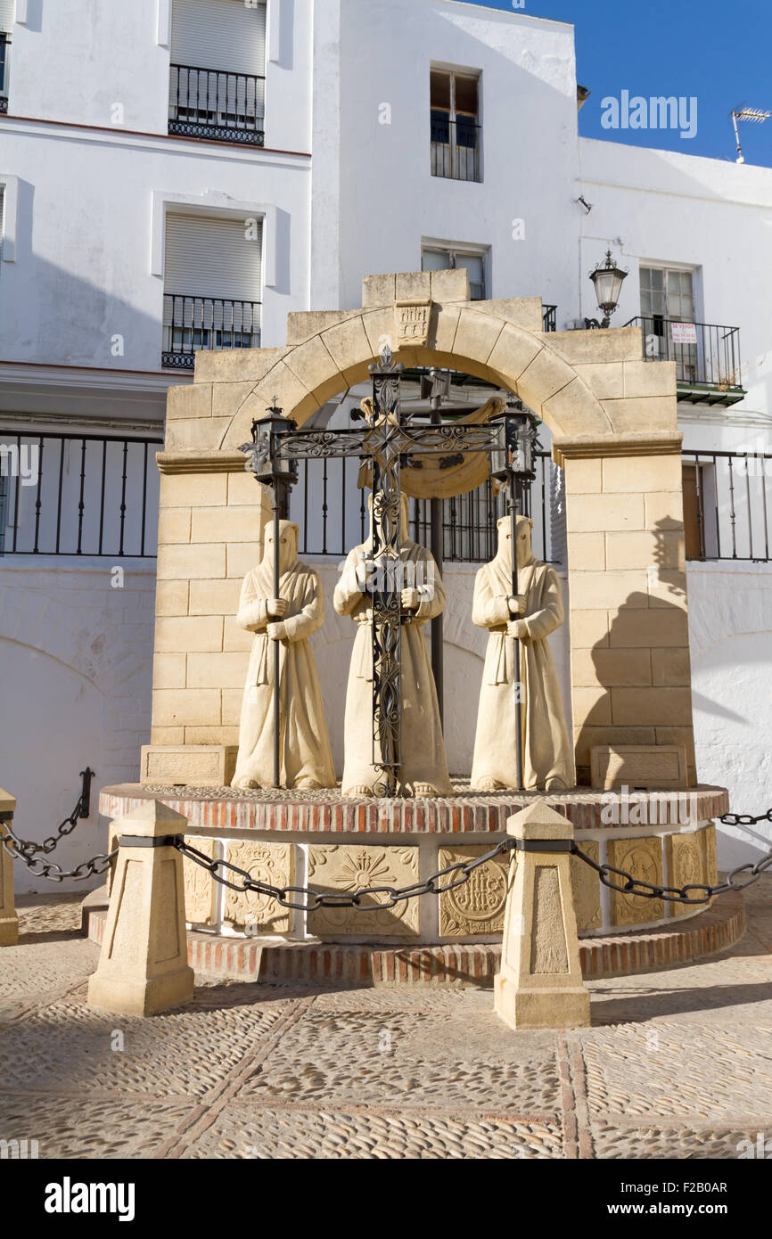 Statura Semana Santa in Arcos de la Frontera, Cadice, Andalusia, Spagna Foto Stock