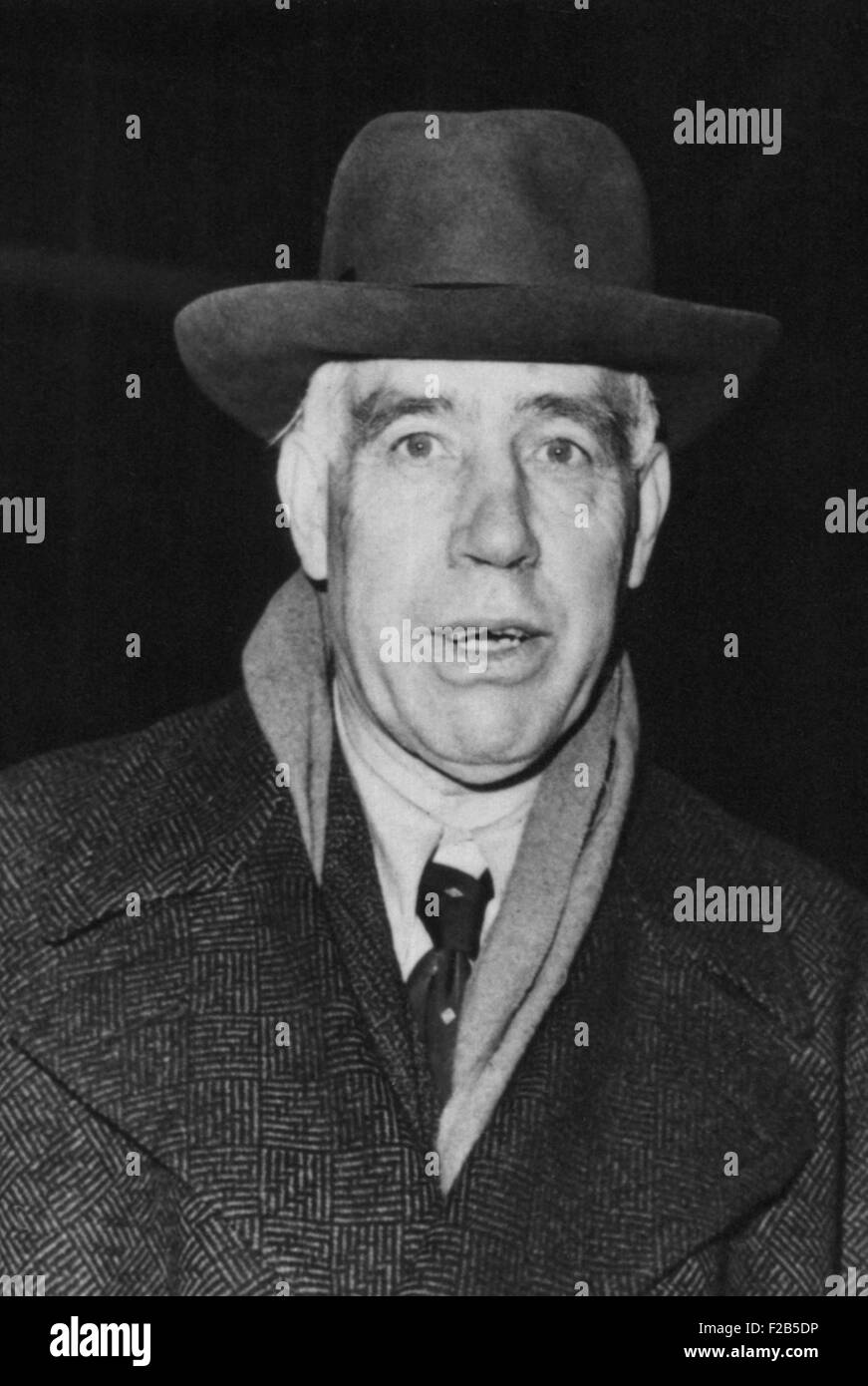 Niels Bohr, danese fisico nucleare sfuggito nazisti nel 1943. Egli ha poi aderito alla British armi nucleari progetto. Foto Data: Febbraio 17, 1948 - (BSLOC 2014 17 27) Foto Stock