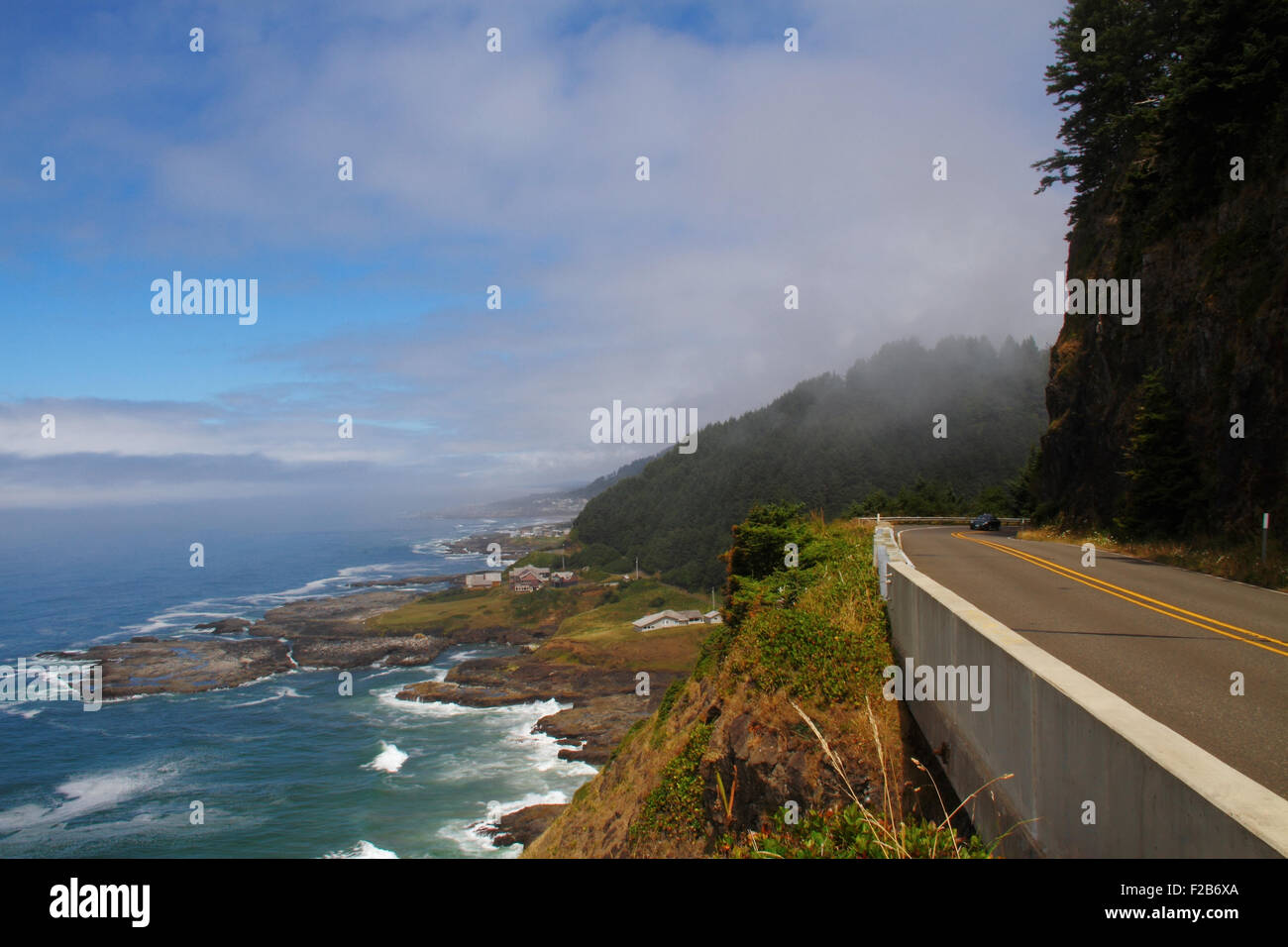 Autostrada 101 lungo la costa in Oregon, USA Foto Stock