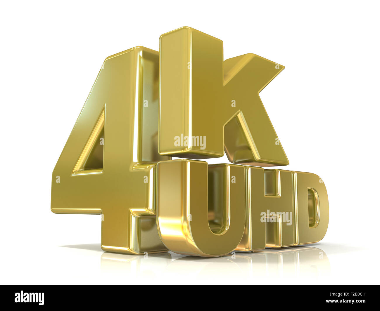 Ultra ad alta definizione (HD) Tecnologia di risoluzione. 4K UHD concetto. 3D render illustrazione isolati su sfondo bianco Foto Stock