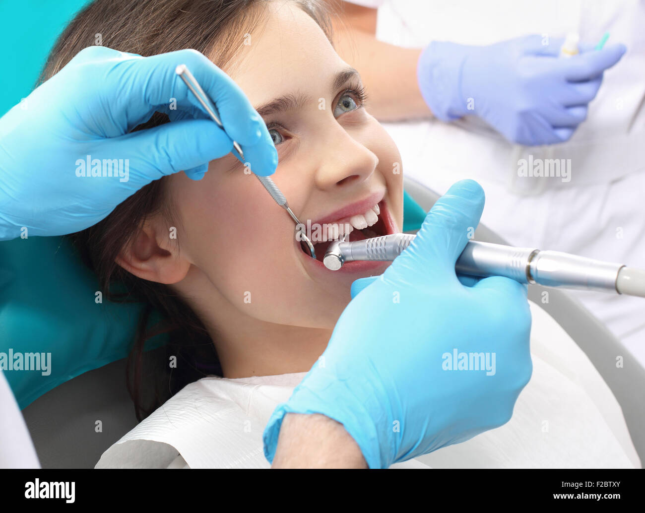 Dentista, paura di dentista Foto Stock