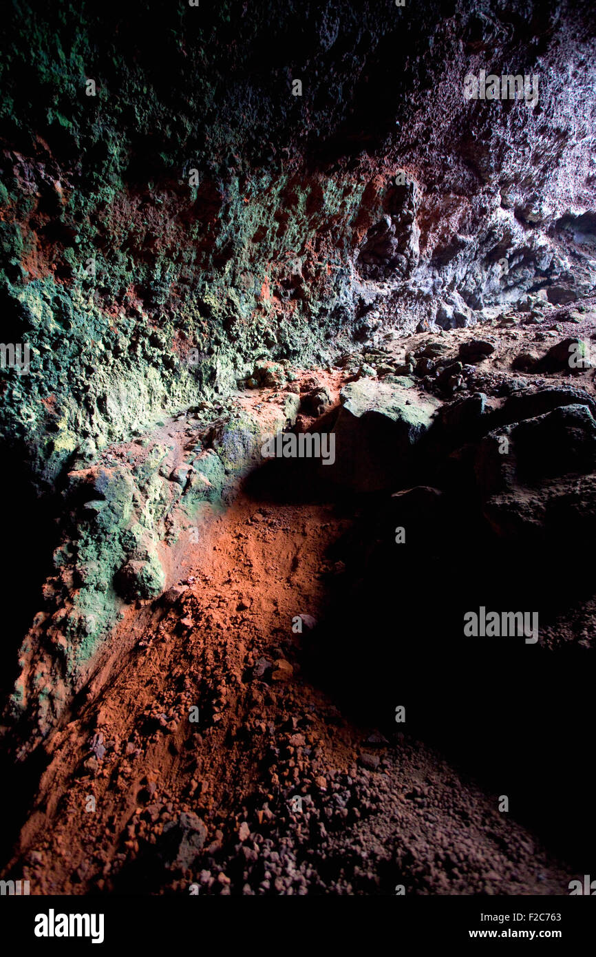 Cueva del Infierno, la grotta dell'inferno a Playa de Nogales, Puntallana, La Palma Isole Canarie Foto Stock
