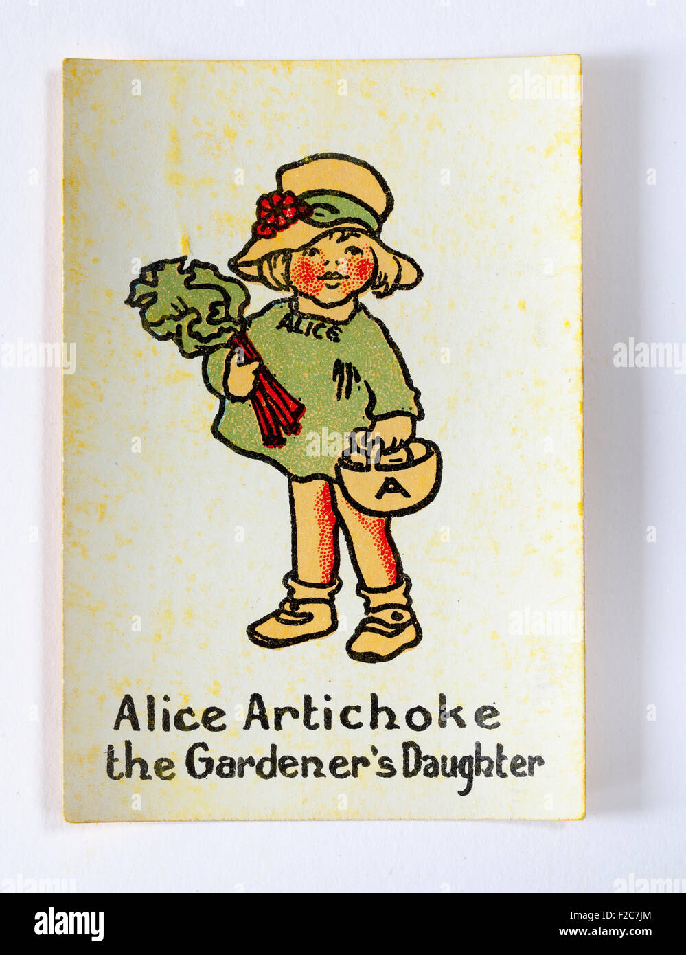 Alice carciofo i giardinieri figlia carta da gioco da Vintage felici le famiglie gioco Foto Stock