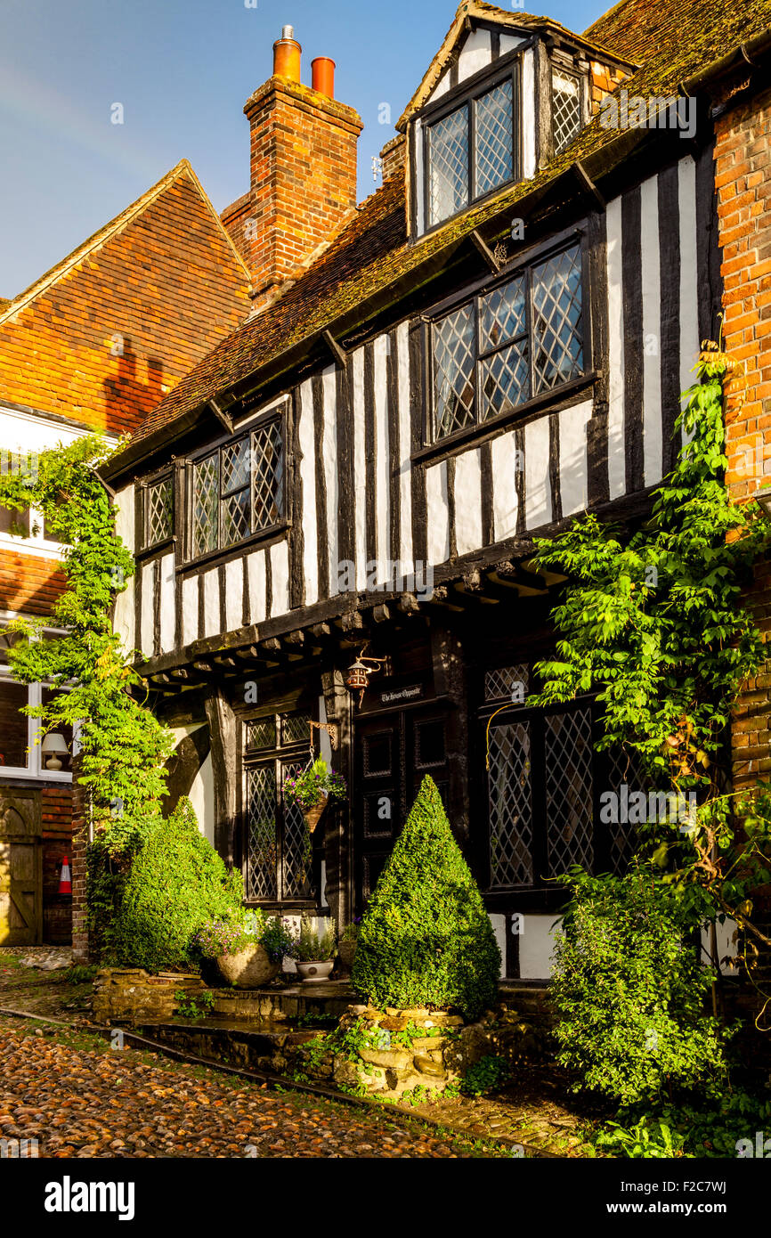 La struttura di legno House di Mermaid Street, segala, Sussex, Regno Unito Foto Stock