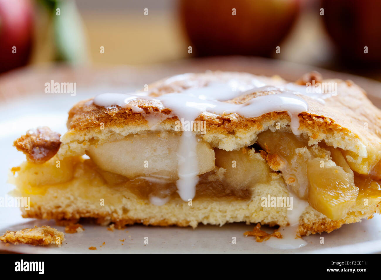 Fetta di torta di mele Foto Stock