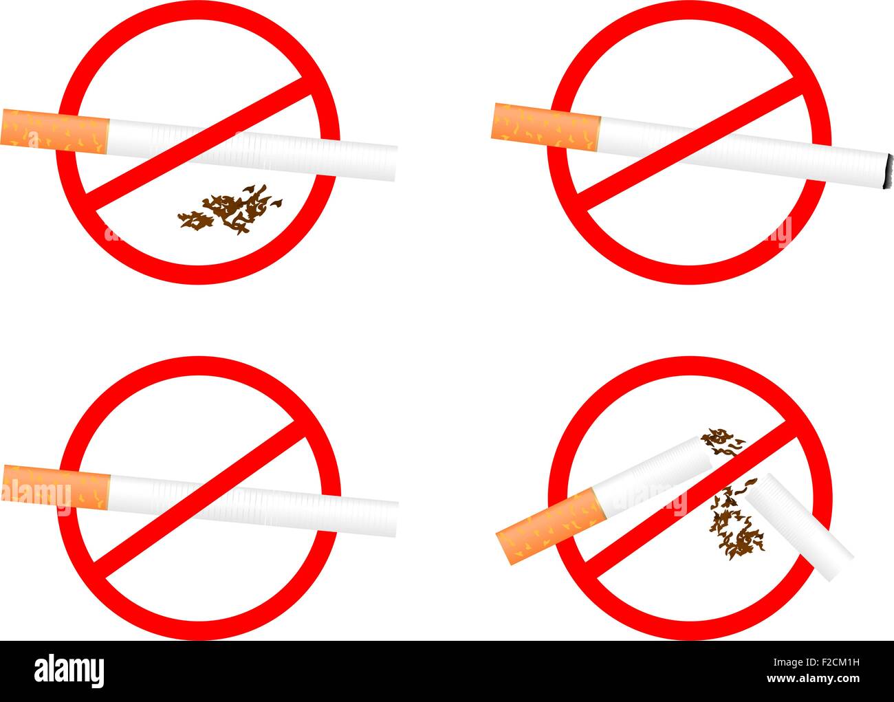 Impostare segno "No Smoking" Illustrazione Vettoriale