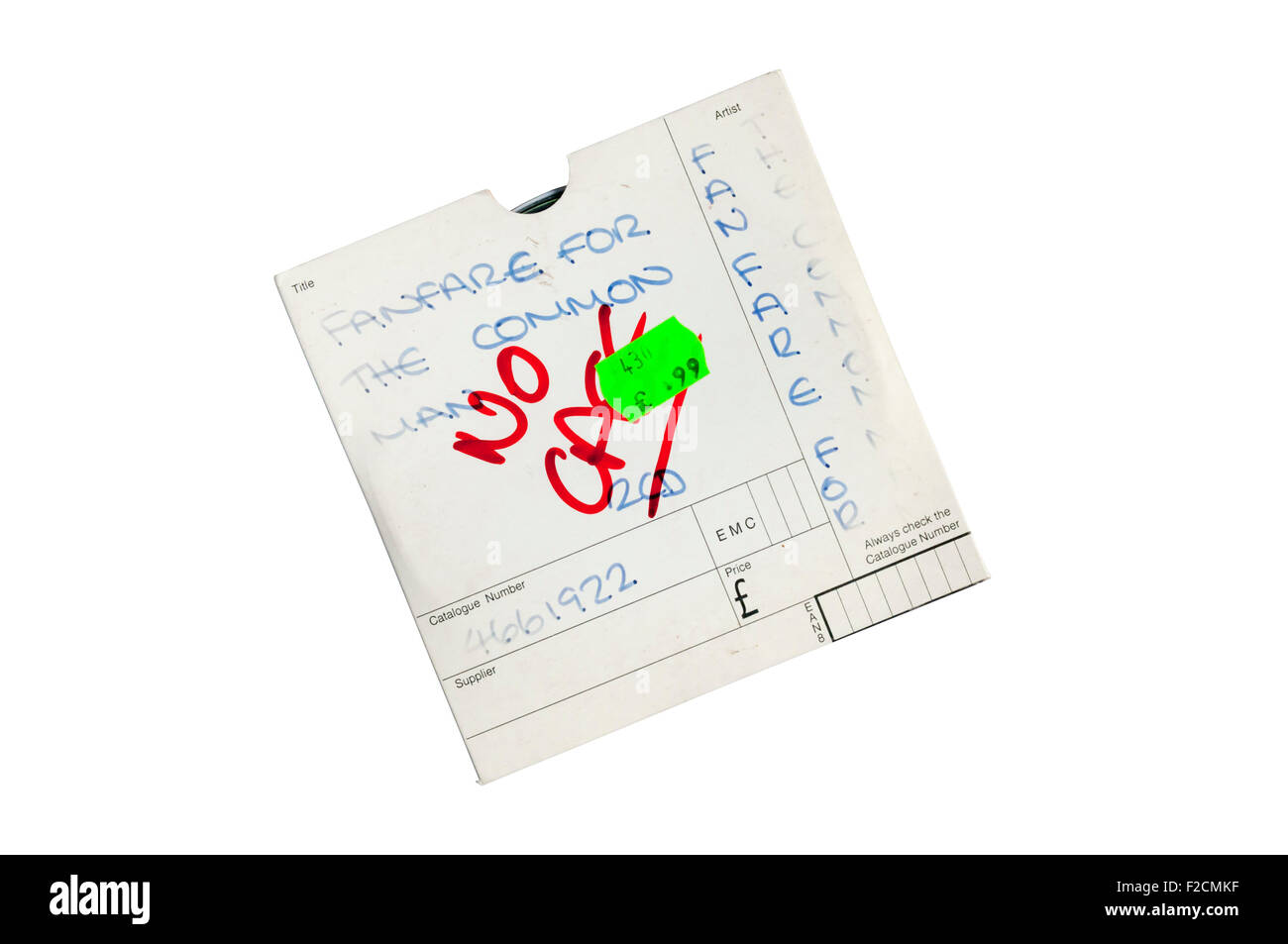 Un buon mercato di seconda mano CD della fanfara per l'uomo comune da Aaron Copeland venduti in un manicotto di cartone senza una custodia di CD. Foto Stock