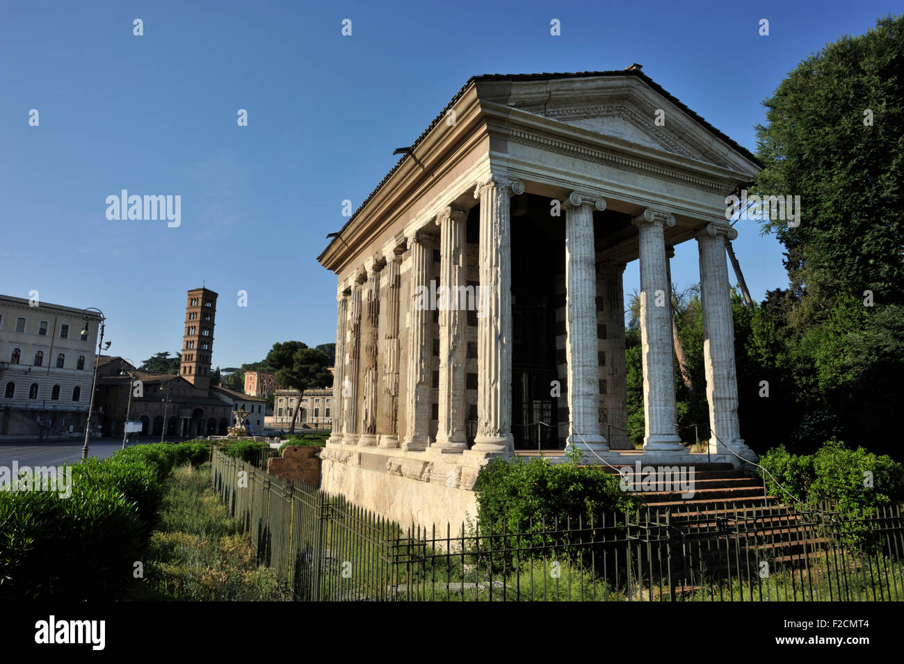 Italia, Roma, foro Boario, tempio della fortuna virile, tempio di Portuno Virilis Foto Stock