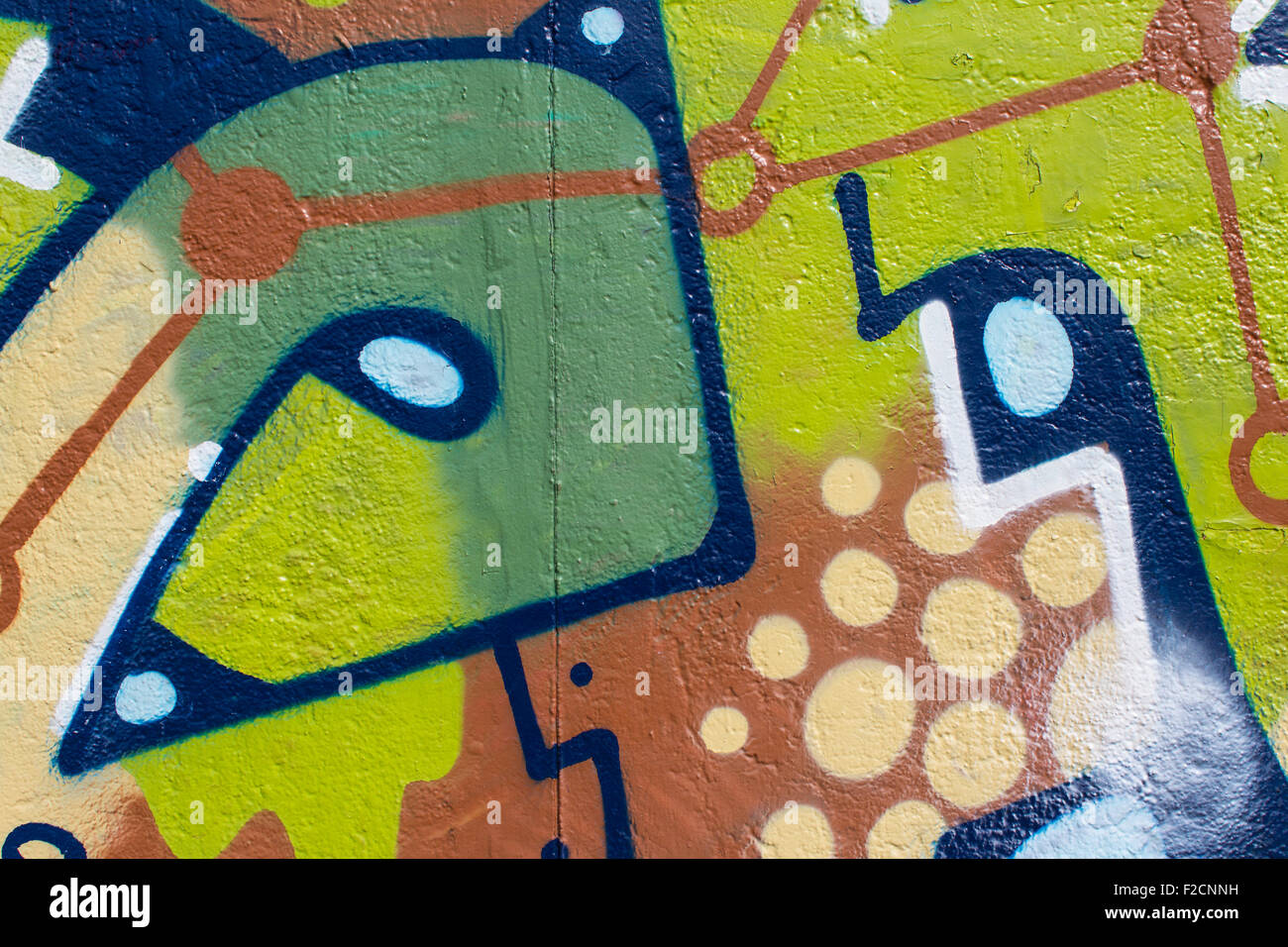 Dipinto graffiti closeup.graffiti artwork macro Foto Stock