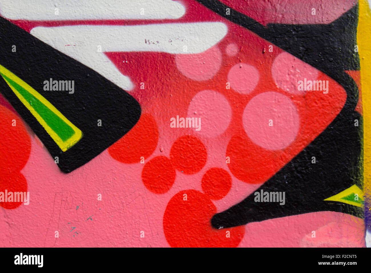 Dipinto graffiti closeup.graffiti artwork macro Foto Stock