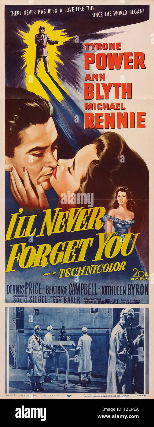 Non dimenticherò mai te 03 - poster del filmato Foto Stock