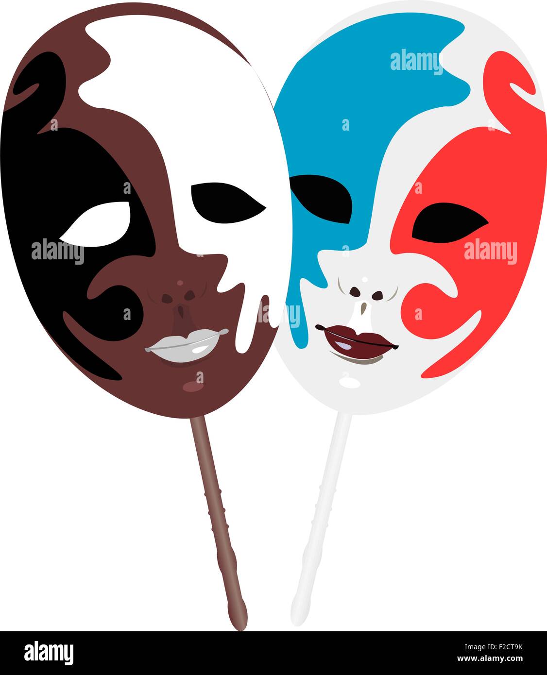 Illustrazione realistica della maschera carnevali Illustrazione Vettoriale