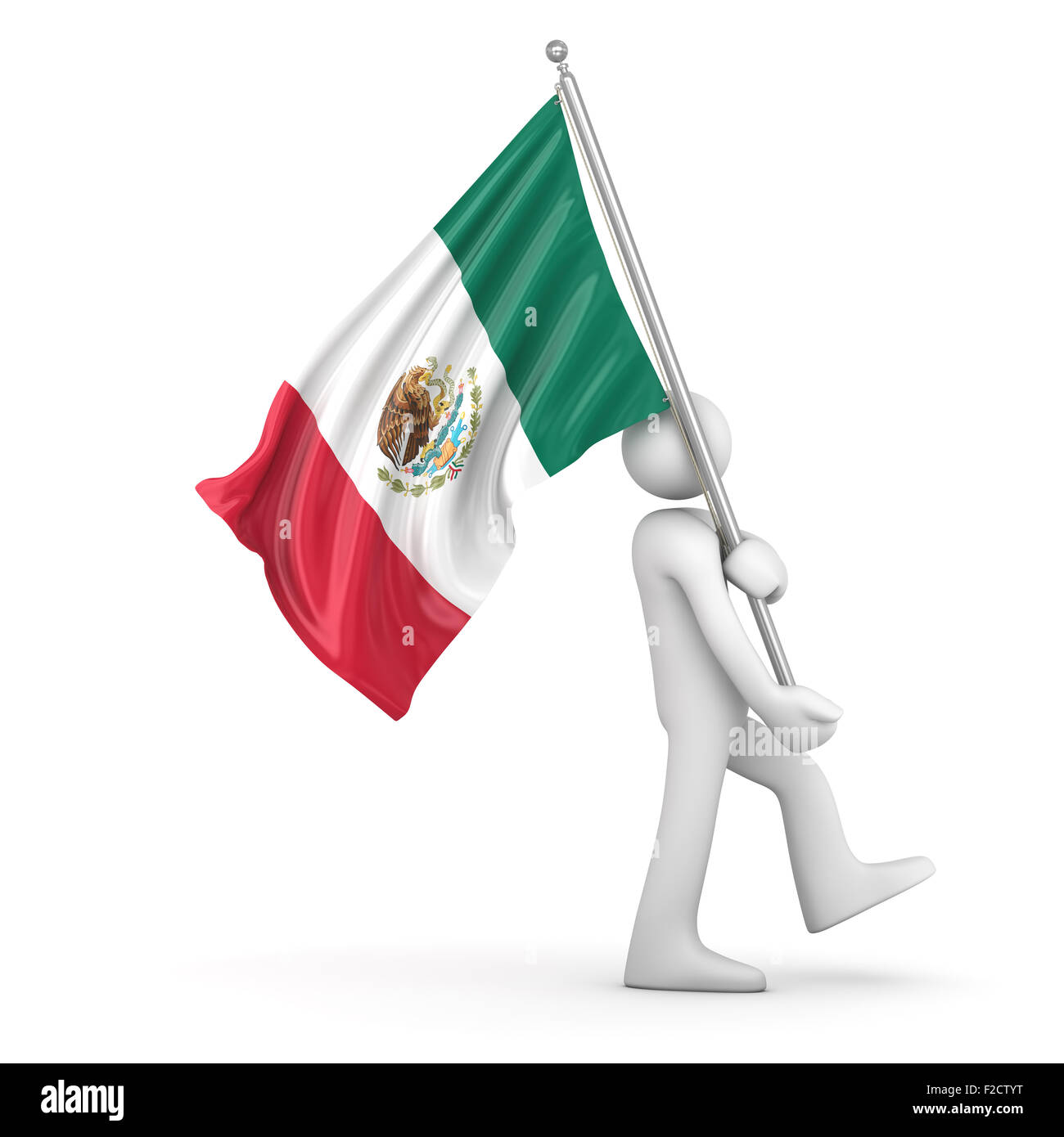 Bandiera del Messico , questo è un computer generato e rendering 3d'immagine. Foto Stock