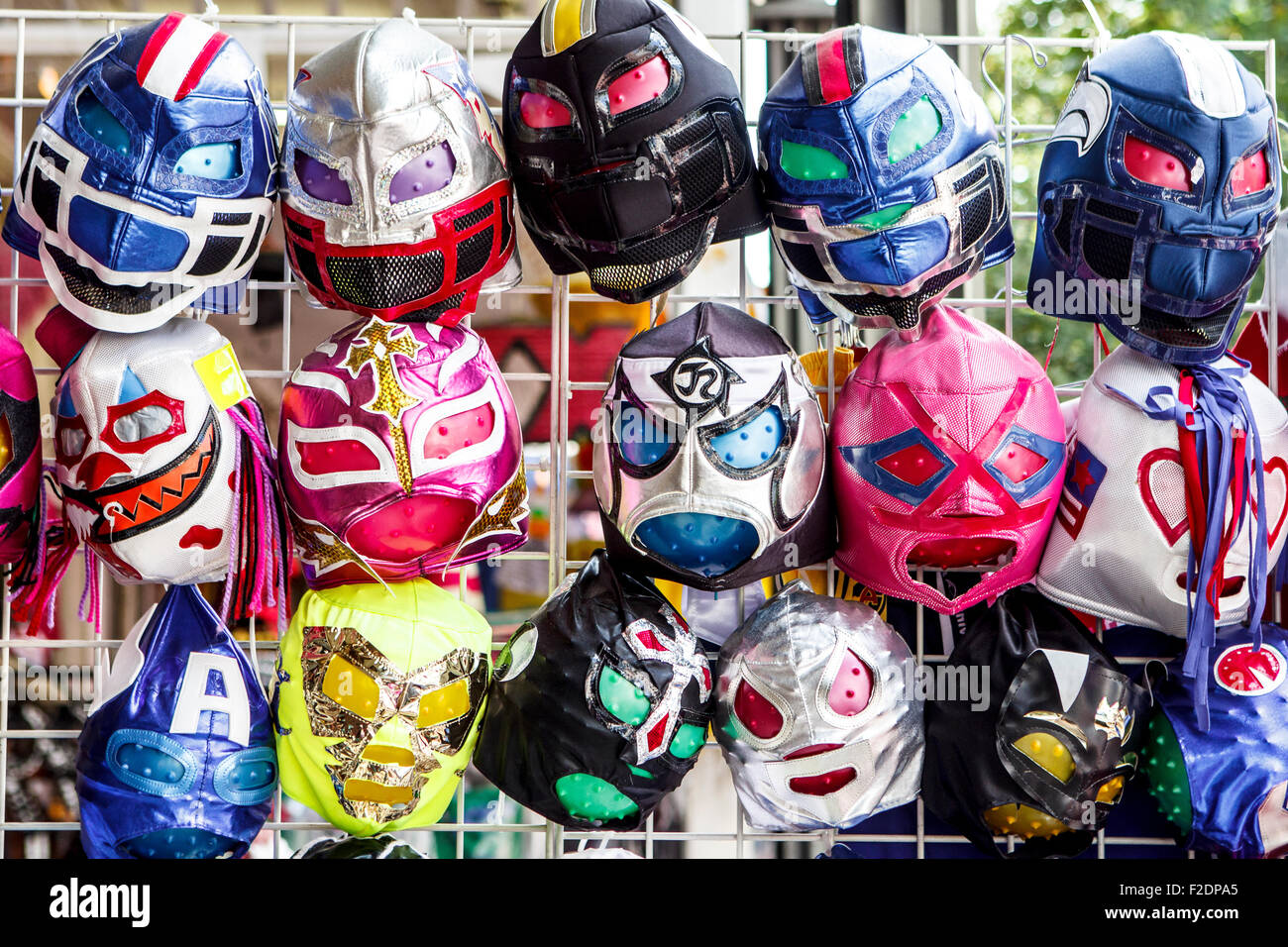 Maschera Da Wrestling Messicano FANMEX – Autentica, Artigianale, In Poliestere Con Imbottitura, Taglia Unica Adulti, El Santo E Blue Demon