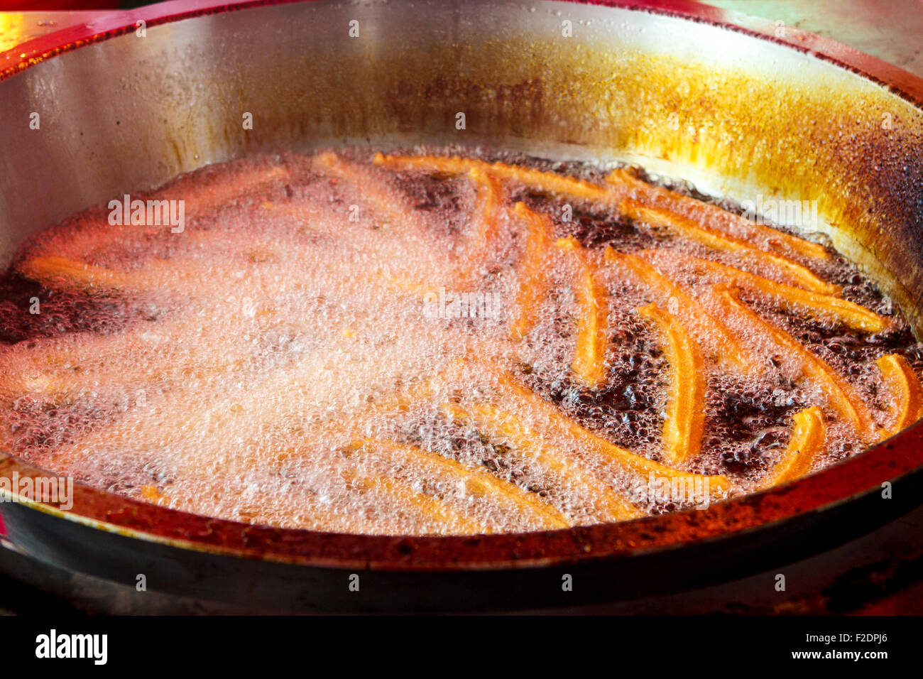 La frittura churros fritti dessert messicano Foto Stock