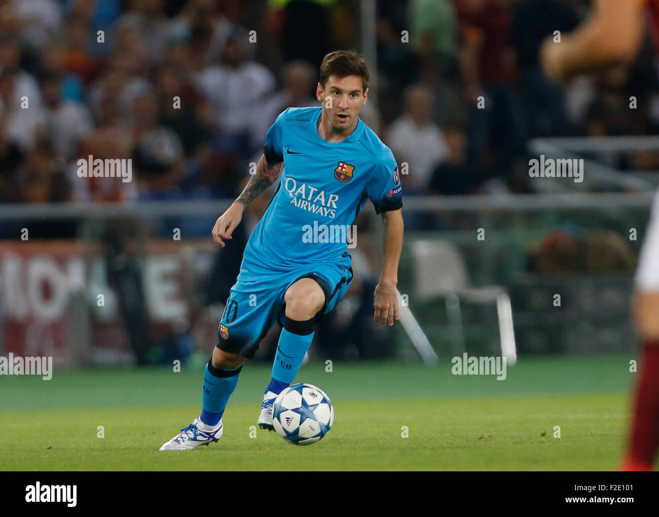 Roma, Italia. Xvi Sep, 2015. Barcellona di Lionel Messi durante la Champions League Gruppo E partita di calcio contro la Roma nello Stadio Olimpico di Roma 16 Settembre 2015 Credit: agnfoto/Alamy Live News Foto Stock