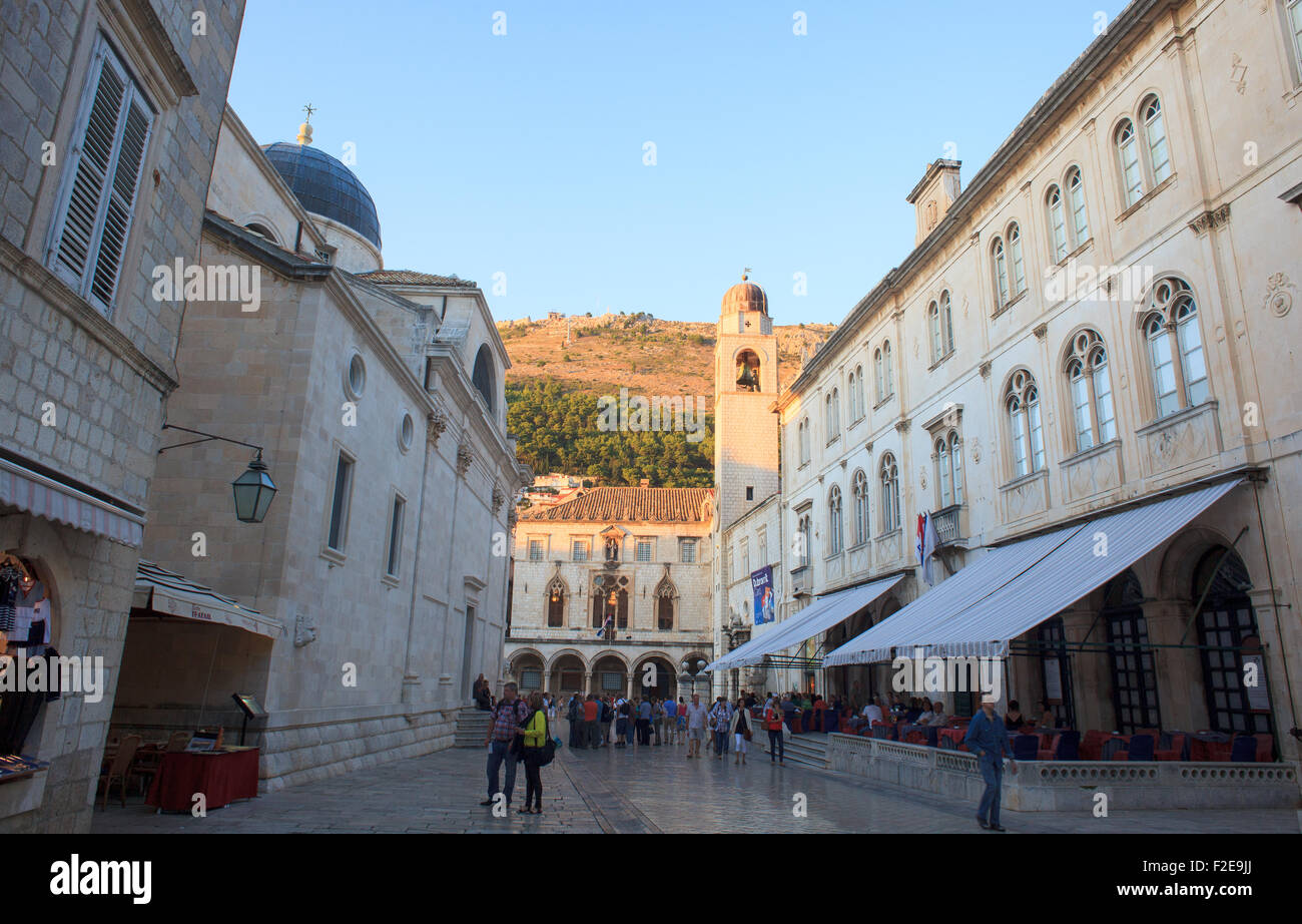 Vista della strada di Dubrovnik in Croazia Foto Stock