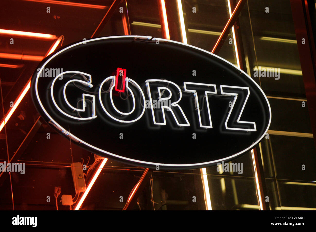 Novembre 2013 - BERLINO: marchi: il logo del tedesco produttore di scarpe "Goertz', Berlino. Foto Stock