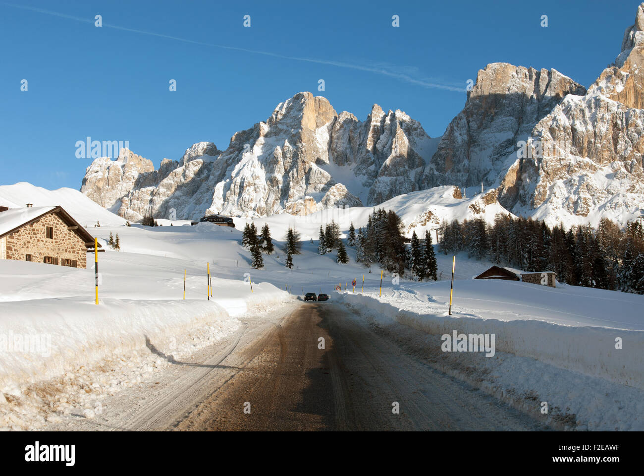 Passo Rolle, nelle Dolomiti regione del nord Italia Foto Stock