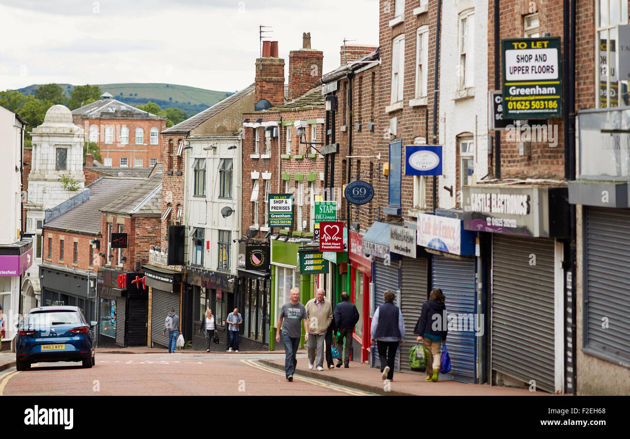 Mill Street area di shopping in Macclesfield Cheshire Regno Unito Regno Unito Gran Bretagna British Regno Unito Europa isola Europea Englan Foto Stock
