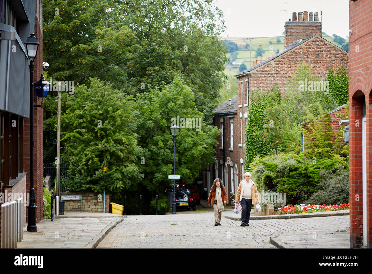 Brunswick Street a Macclesfield, Cheshire Regno Unito Regno Unito Gran Bretagna British Regno Unito Europa isola Europea England Inglese Foto Stock