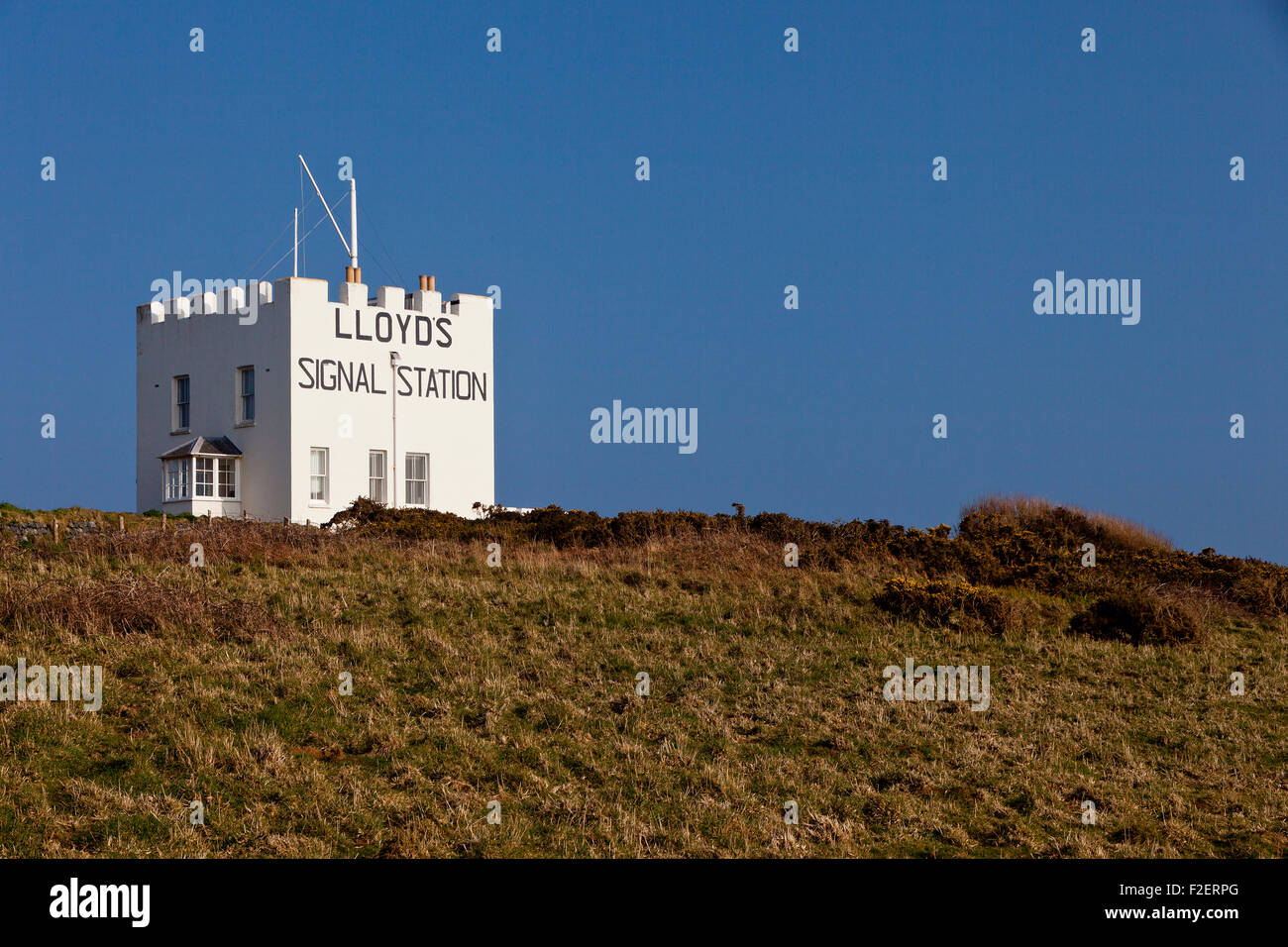 L'ex Lloyds stazione di segnale a basso punto sulla penisola di Lizard, Cornwall, Regno Unito Foto Stock