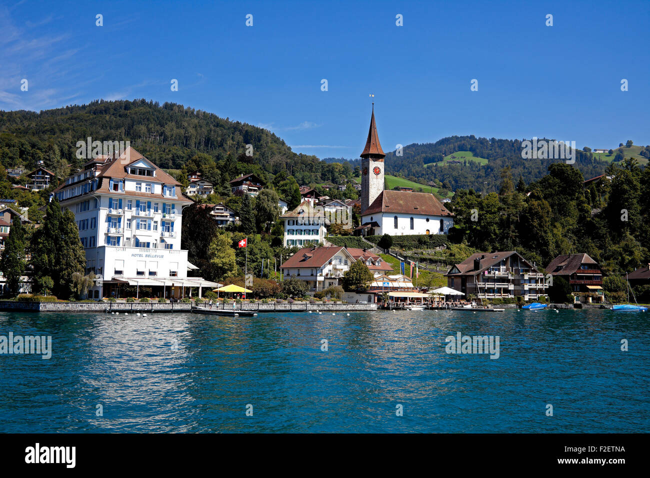 Hilterfingen lago Thunersee Svizzera Europa Foto Stock