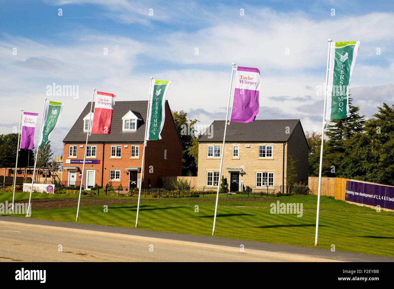 Case persimmon e taylor wimpey nuovo sviluppo di alloggiamento Foto Stock