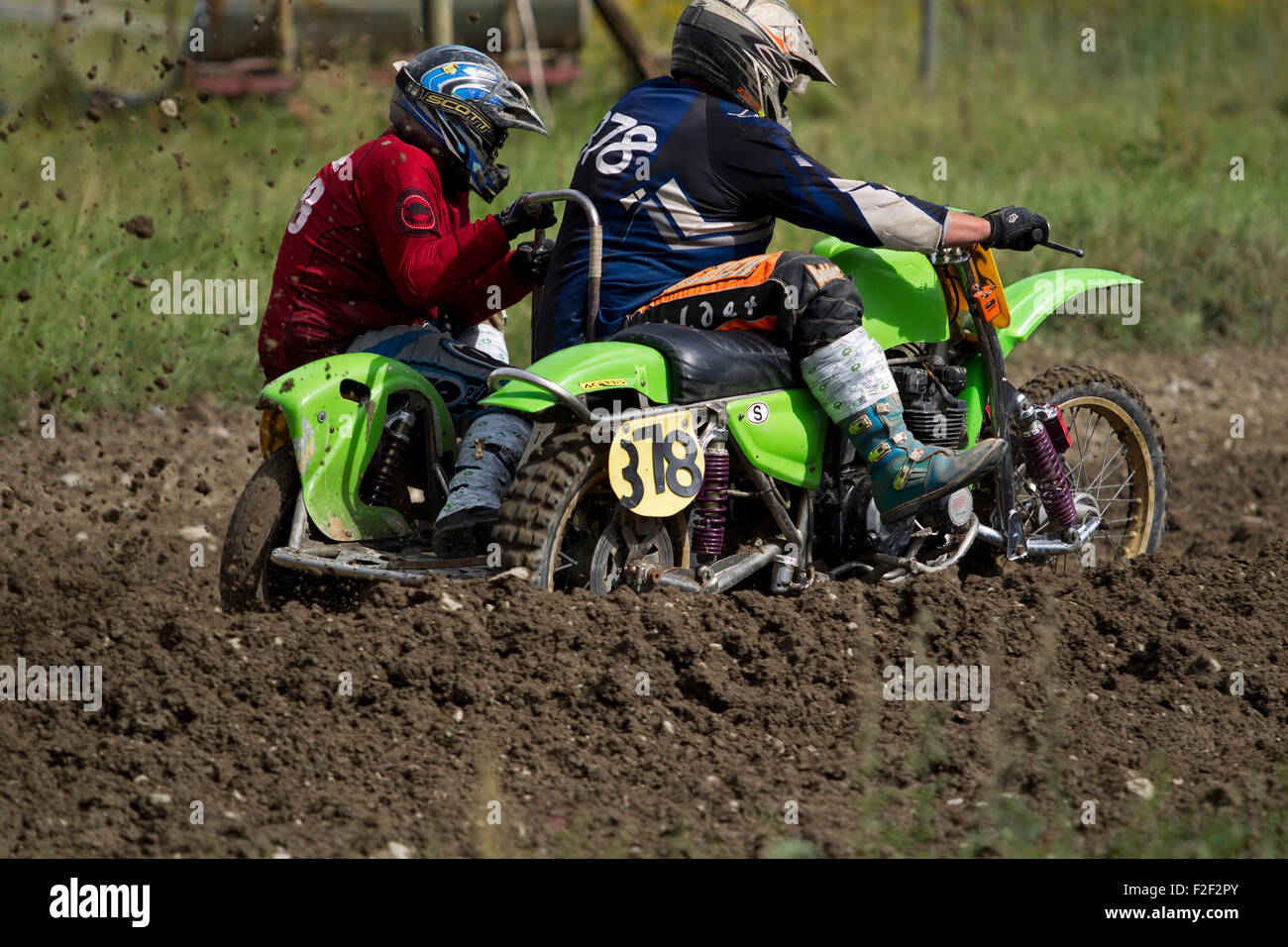 Sidecarcross racing Motocross a croce svedese via Foto Stock