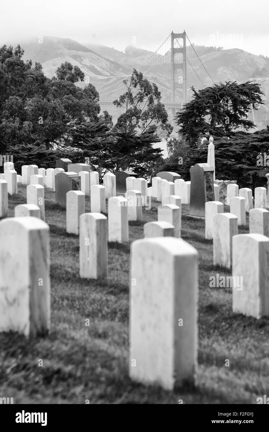 San Francisco Cimitero Nazionale, Presidio, San Francisco, California, Stati Uniti d'America Foto Stock