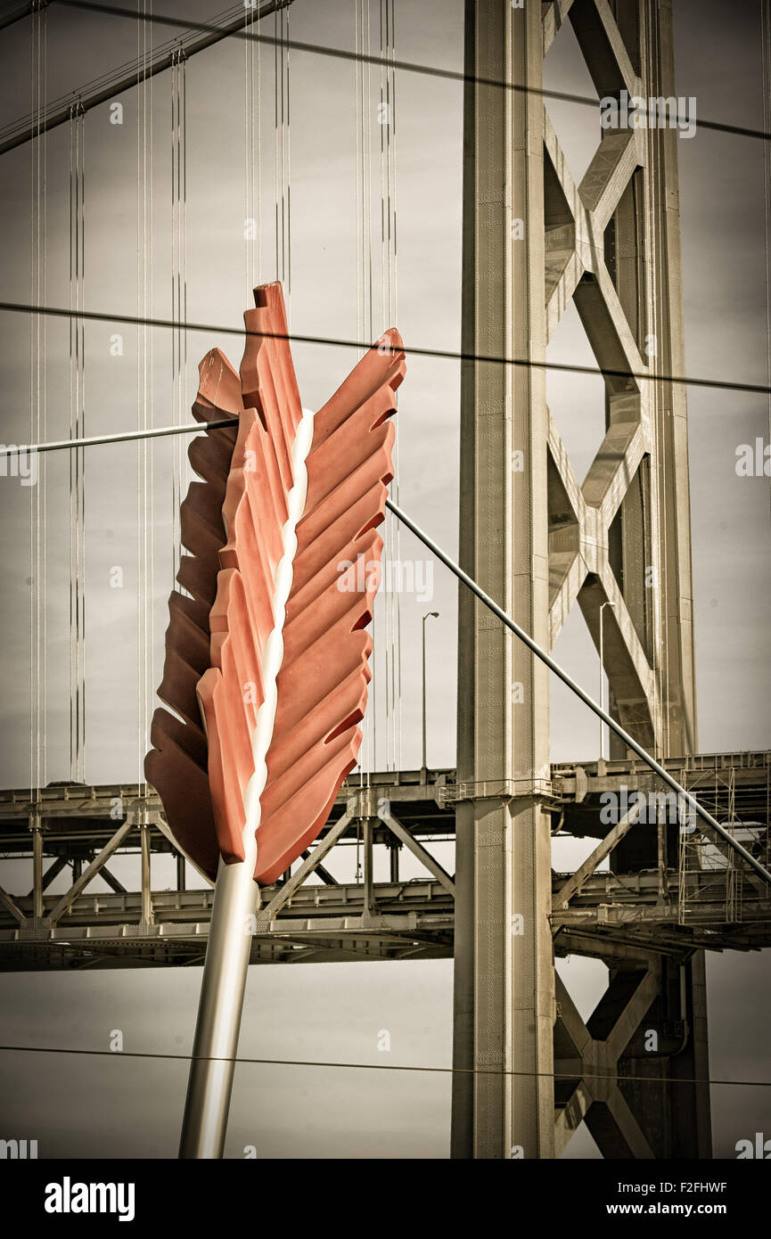 Amorini freccia vicino al Ponte Golden Gate e la baia di San Francisco, San Francisco, California, Stati Uniti d'America Foto Stock
