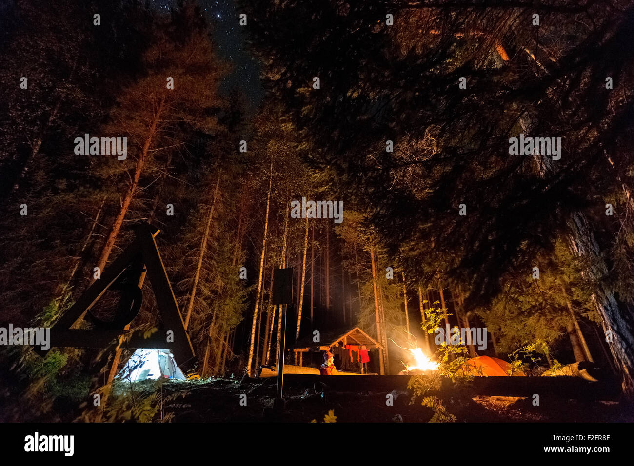 Campeggio a Lylyniemi, Jämsä, Finlandia, Europa, UE Foto Stock