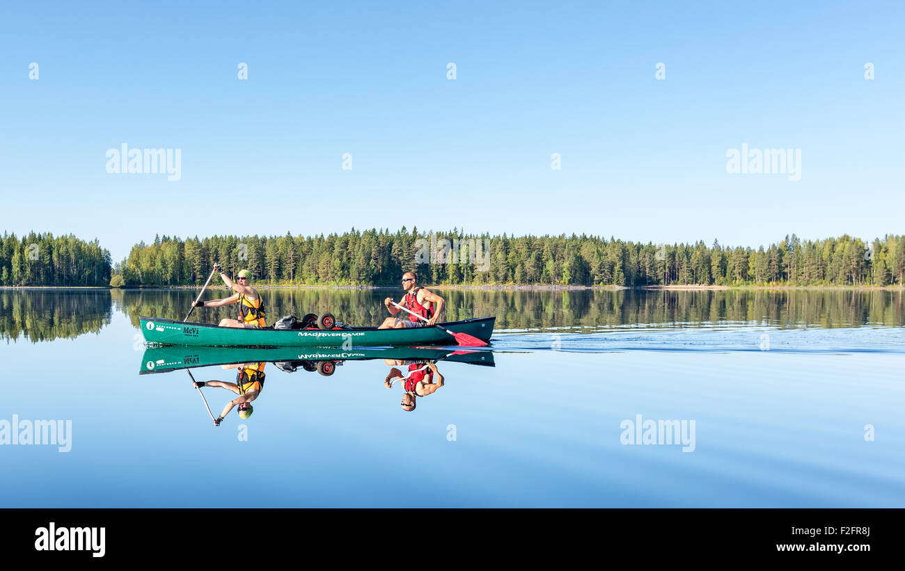 Canoa a Jämsä, Finlandia, Europa, UE Foto Stock