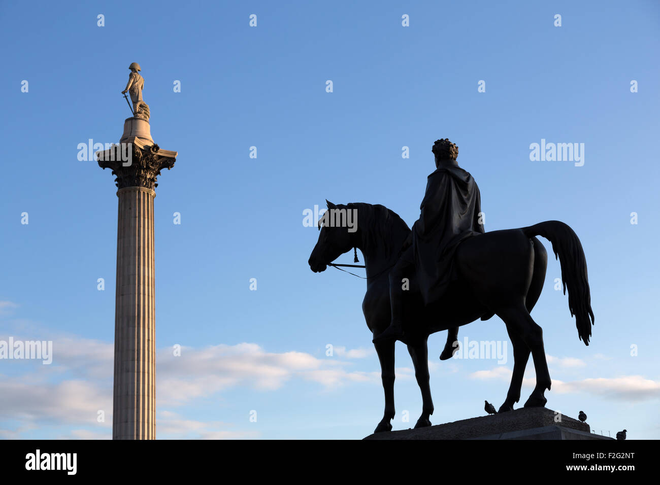 04.06.2012, London, Greater London, Regno Unito - La Nelsonsaeule (Colonna di Nelson) in Trafalgar Square. Fu eretta Foto Stock