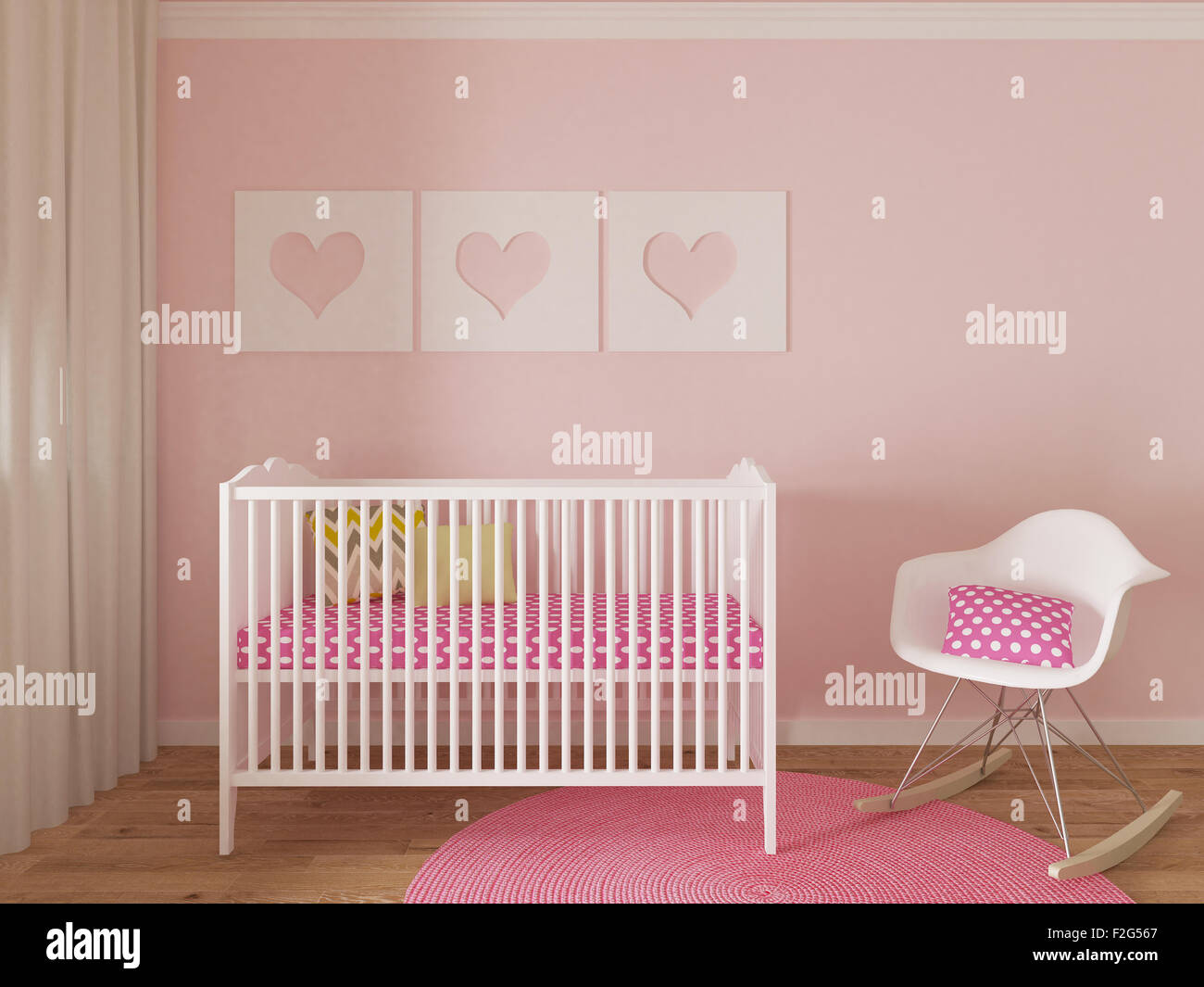 Ragazza nursery, 3D render Foto Stock