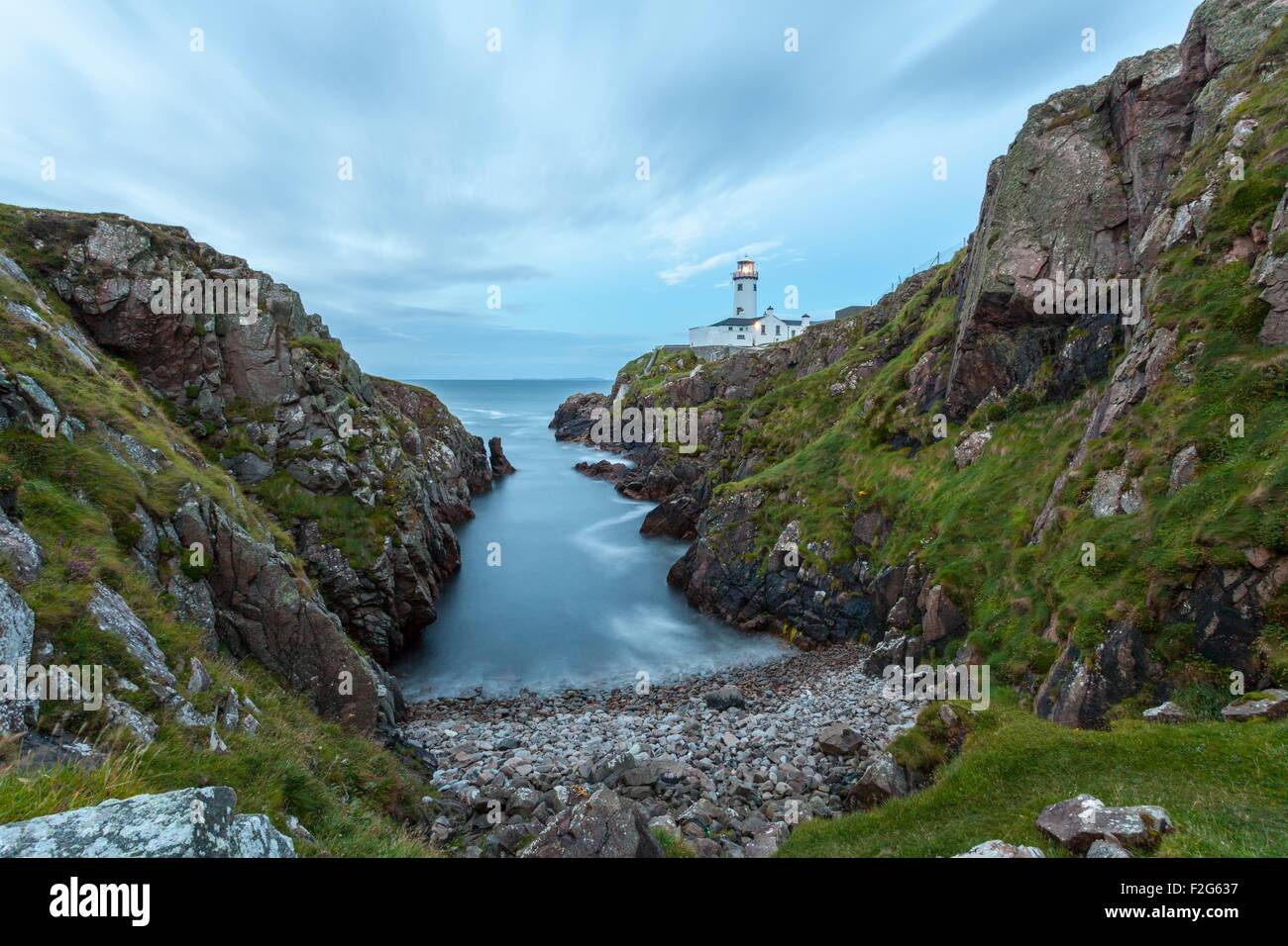 Fanad faro sulla maggior parte northernly costa dell'Irlanda in Co. Donegal. Foto Stock