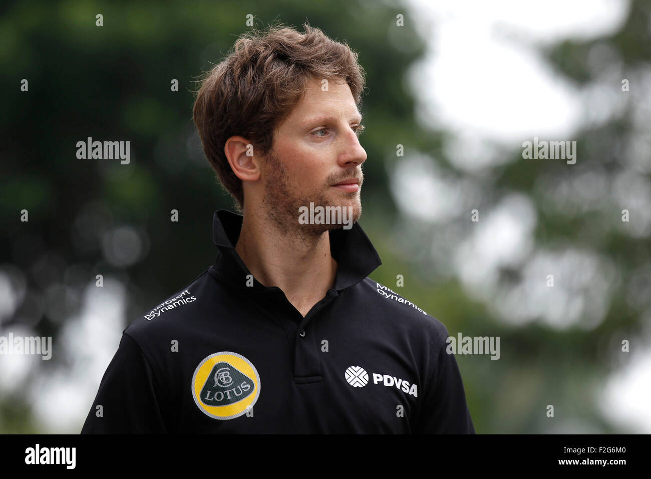 Motorsports: FIA Formula One World Championship 2015, il Grand Prix di Singapore, #8 Romain Grosjean (FRA, Team Lotus F1), Foto Stock