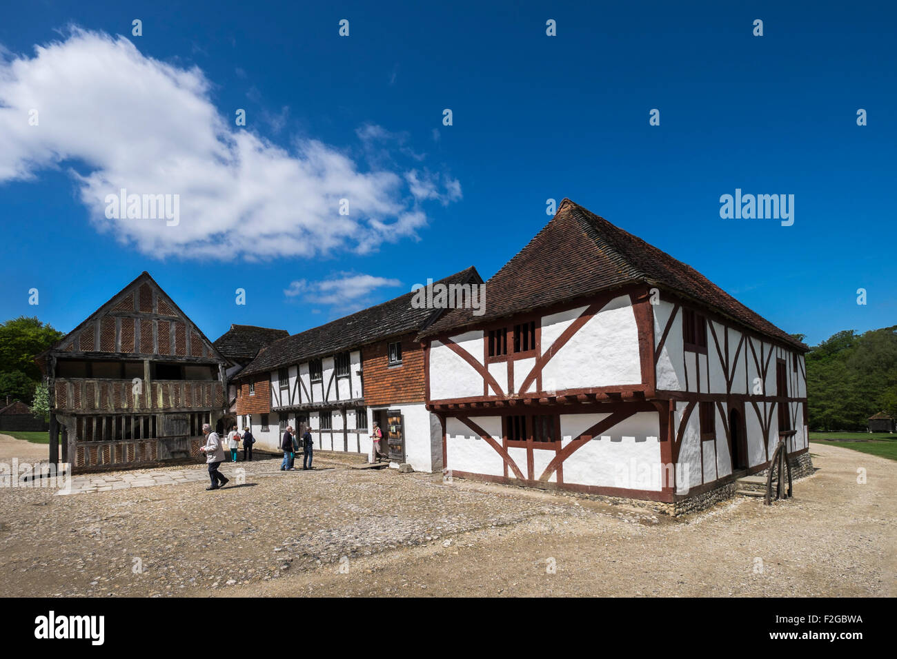 Weald and Downland Open Air Museum Singleton, West Sussex a struttura mista in legno e muratura edifici Foto Stock