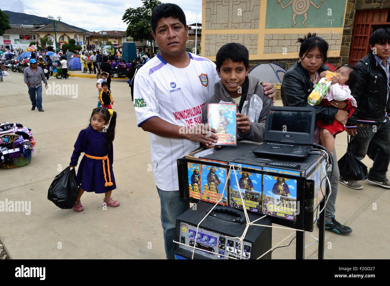 Dvd - venditore Señor de Cautivo Ayabaca Affitto peregrinazio in Ayabaca Affitto. Dipartimento di Piura .PERÙ Foto Stock