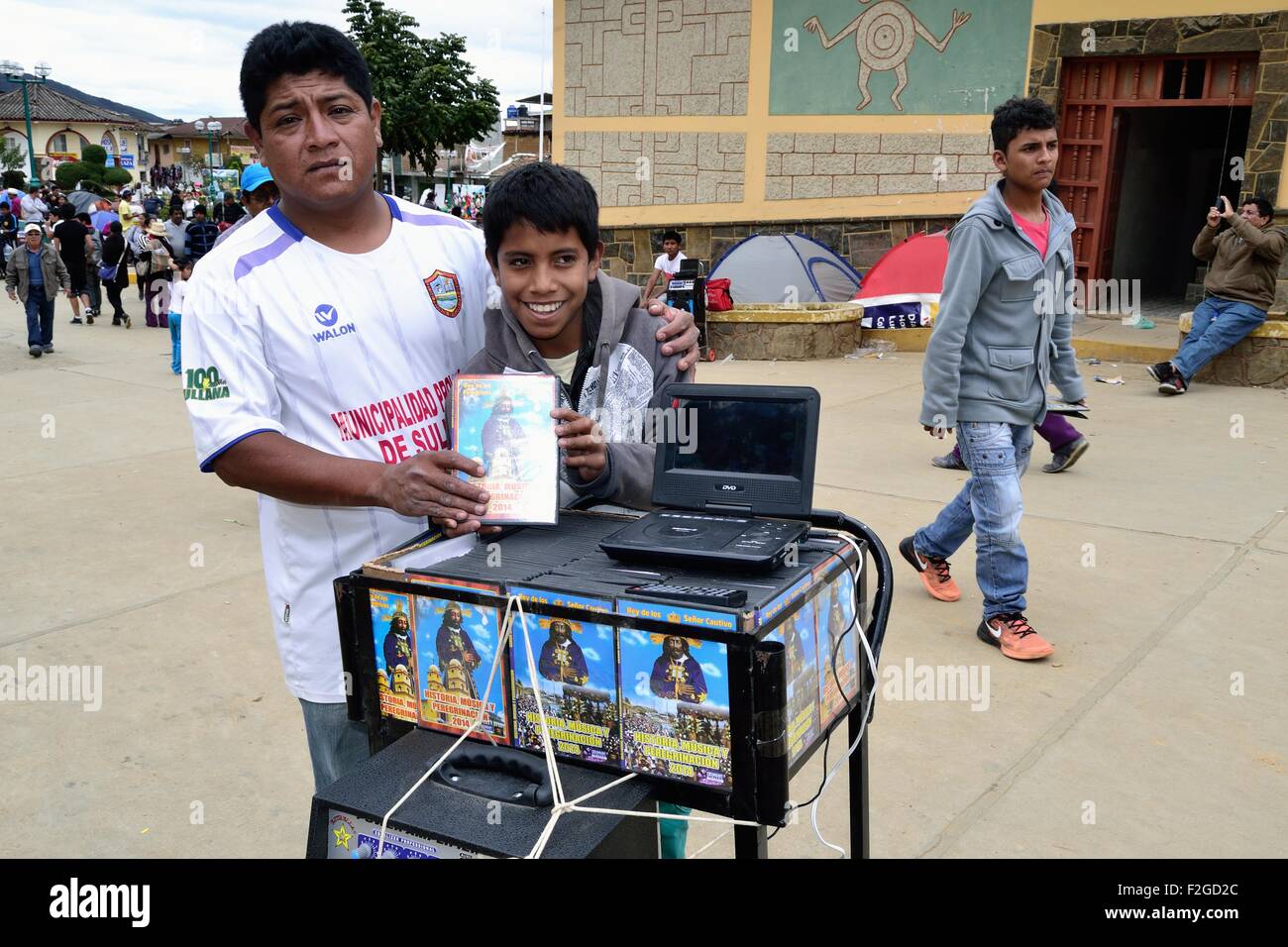 Dvd - venditore Señor de Cautivo Ayabaca Affitto peregrinazio in Ayabaca Affitto. Dipartimento di Piura .PERÙ Foto Stock
