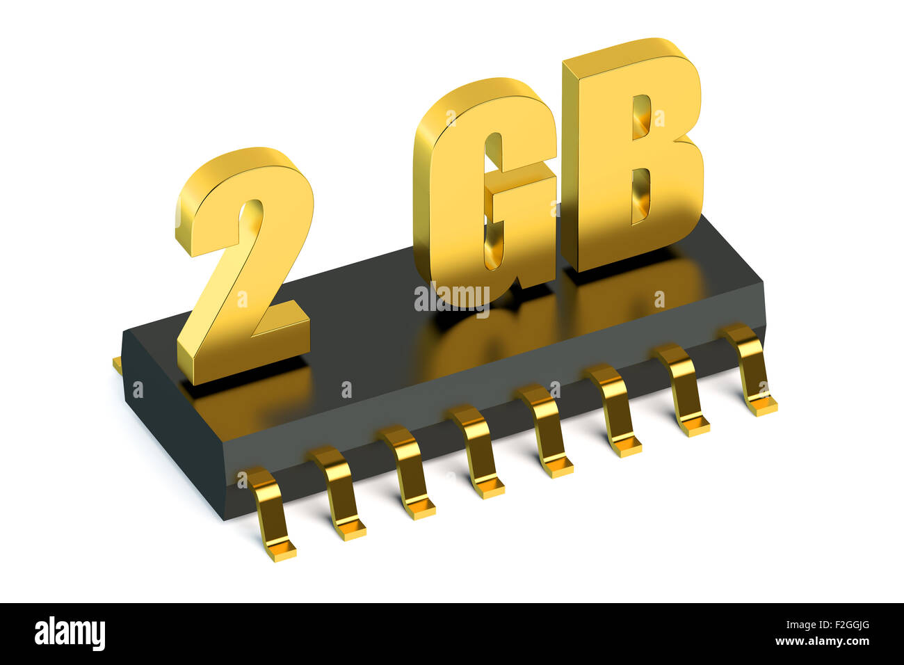 2 GB di memoria RAM o ROM chip per smartphone e tablet concept Foto Stock