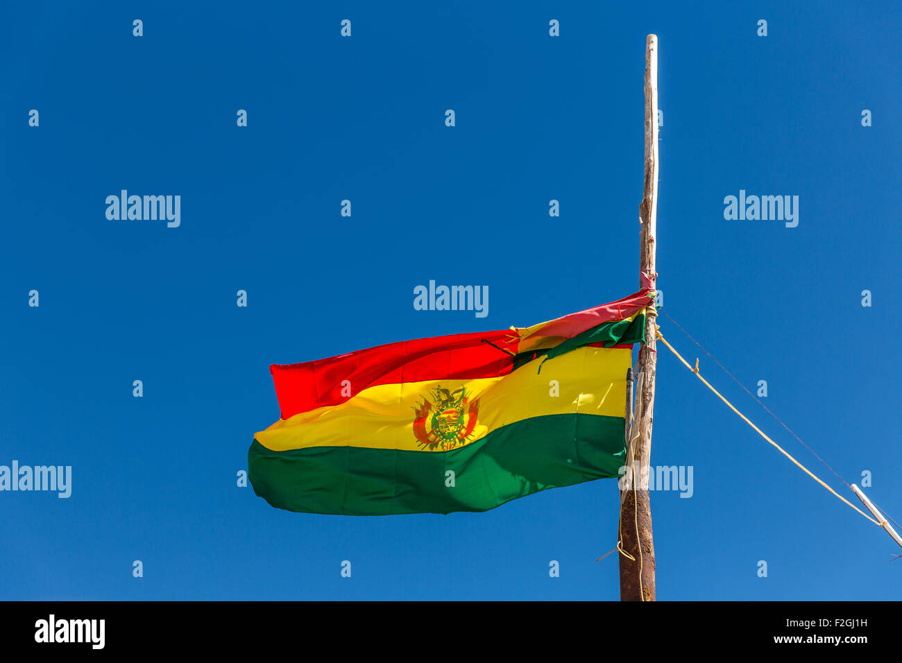 La bandiera boliviana Foto Stock