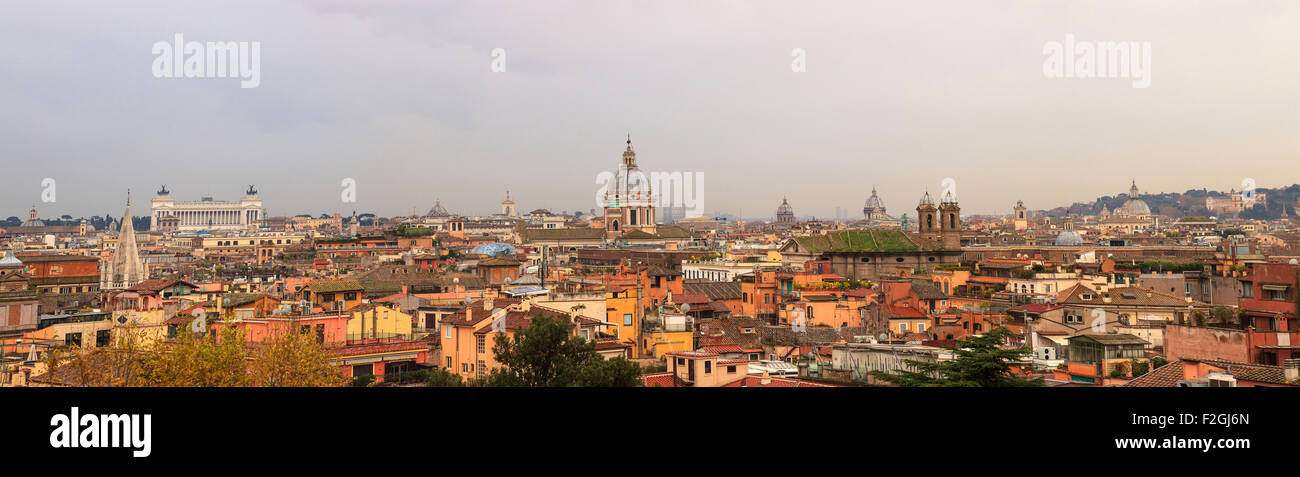 Vista del panorama di Roma dal Pincio, Italia Foto Stock