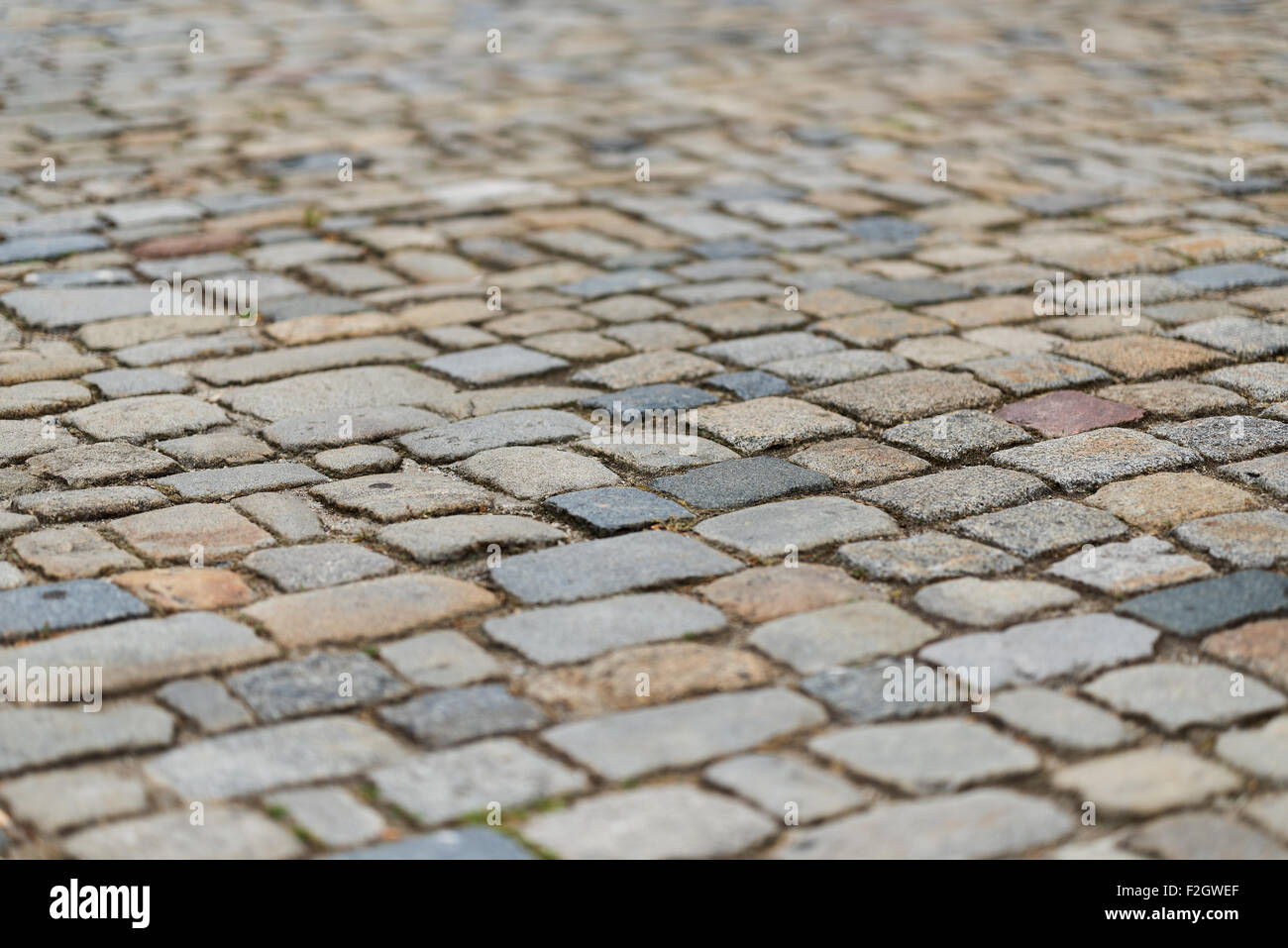 Storico acciottolato, Straubing, Bassa Baviera, Town Square, in Germania, in Baviera, pietre hard gray, problemi sulla vostra mente, Rilievo Foto Stock