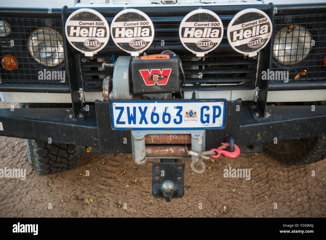 Land Rover griglia in Botswana, Africa Foto Stock