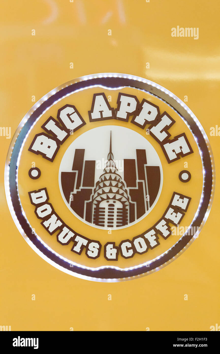 Big Apple ciambelle & logo di caffè Foto Stock