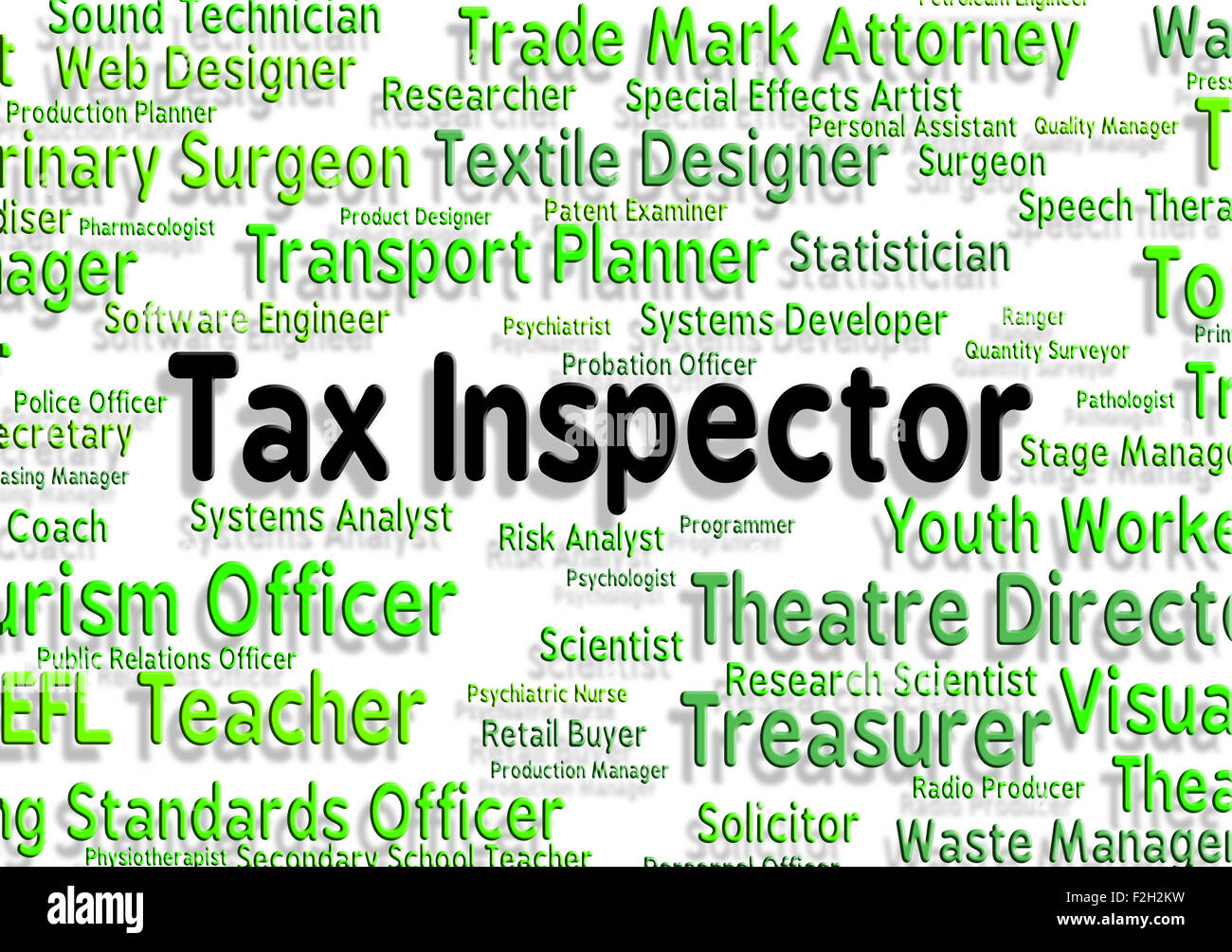 Ispettore fiscale in rappresentanza di Job Monitor e Checker Foto Stock